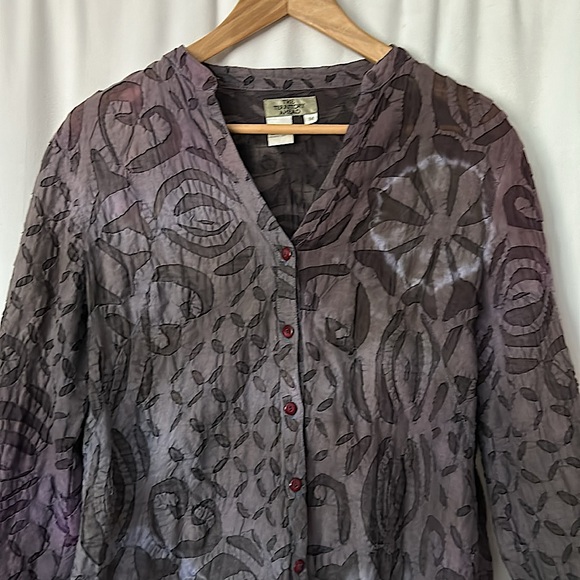 The Territory Ahead Boho Dark Purple Long Sleeve Blouse Shirt Top **Size M**💜💜 - Picture 3 of 5